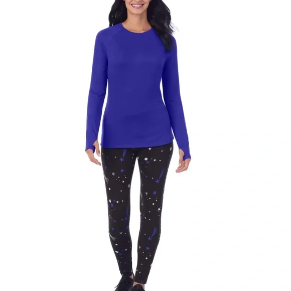 Climate Right Cuddl Duds Womens Large Blue & Purple - Picture 1 of 10